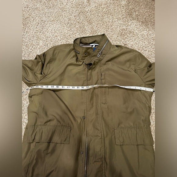 $295 Cole Haan Men's Green Snap-Front Mid-weight Packable Coat Jacket Size L - Picture 10 of 12